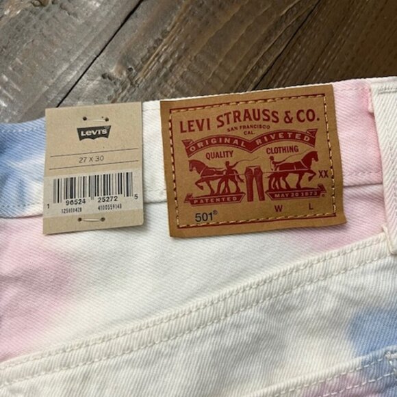 Levi’s 501 Original Fit Straight Leg Jeans White Tie Dye Women's 27 x 30 - Picture 5 of 6